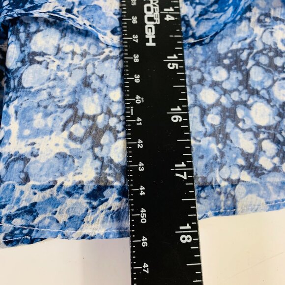 Express 2 Piece Set Off Shoulder Smocked Floral Dress Size M Blue White Crop Top - Picture 10 of 16